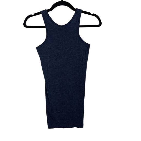 Lululemon Womens 4 Blue Seamlessly Covered Tank Heathered Inkwell Built In Bra - Picture 1 of 8